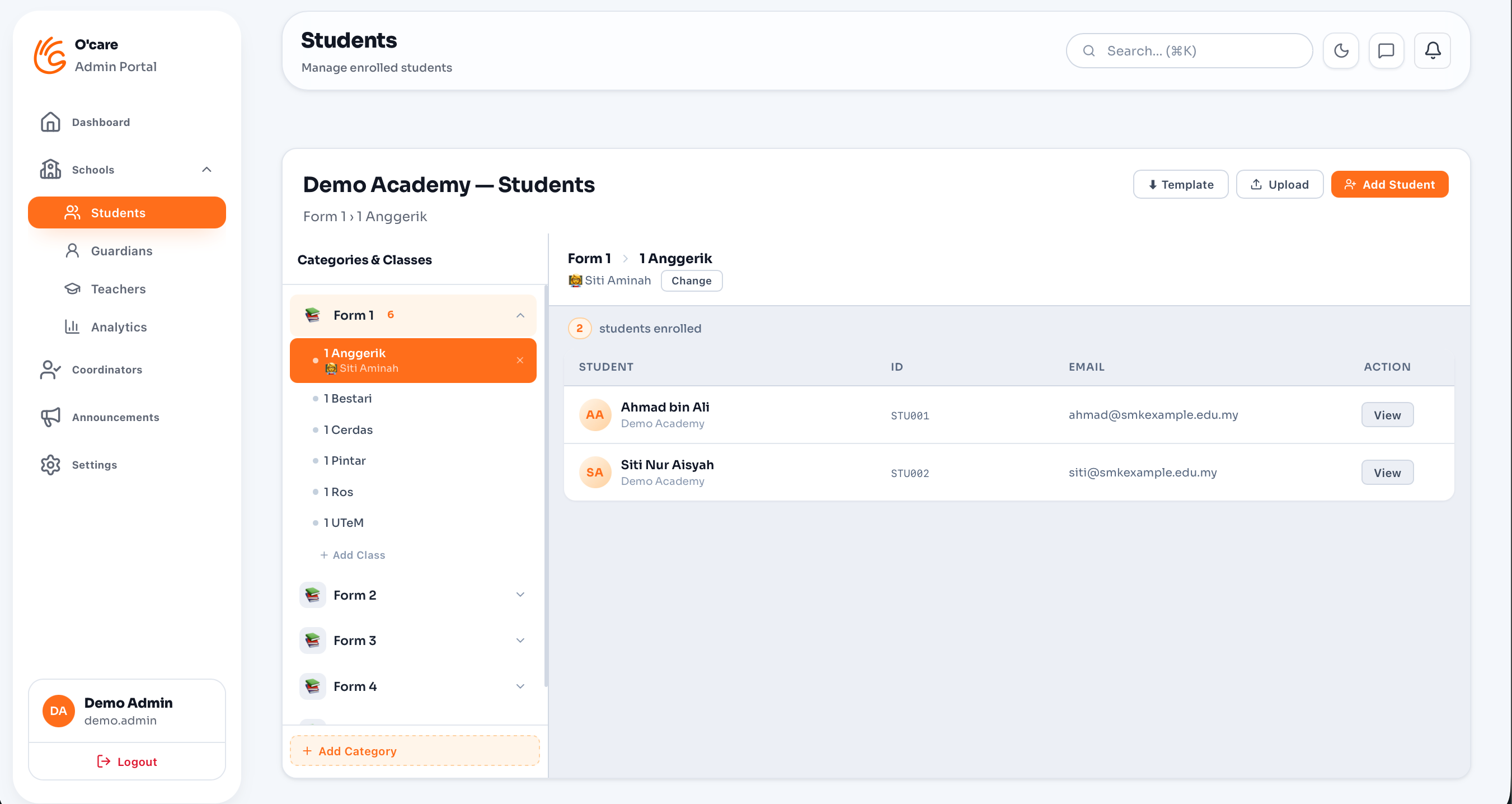 Student & School Management